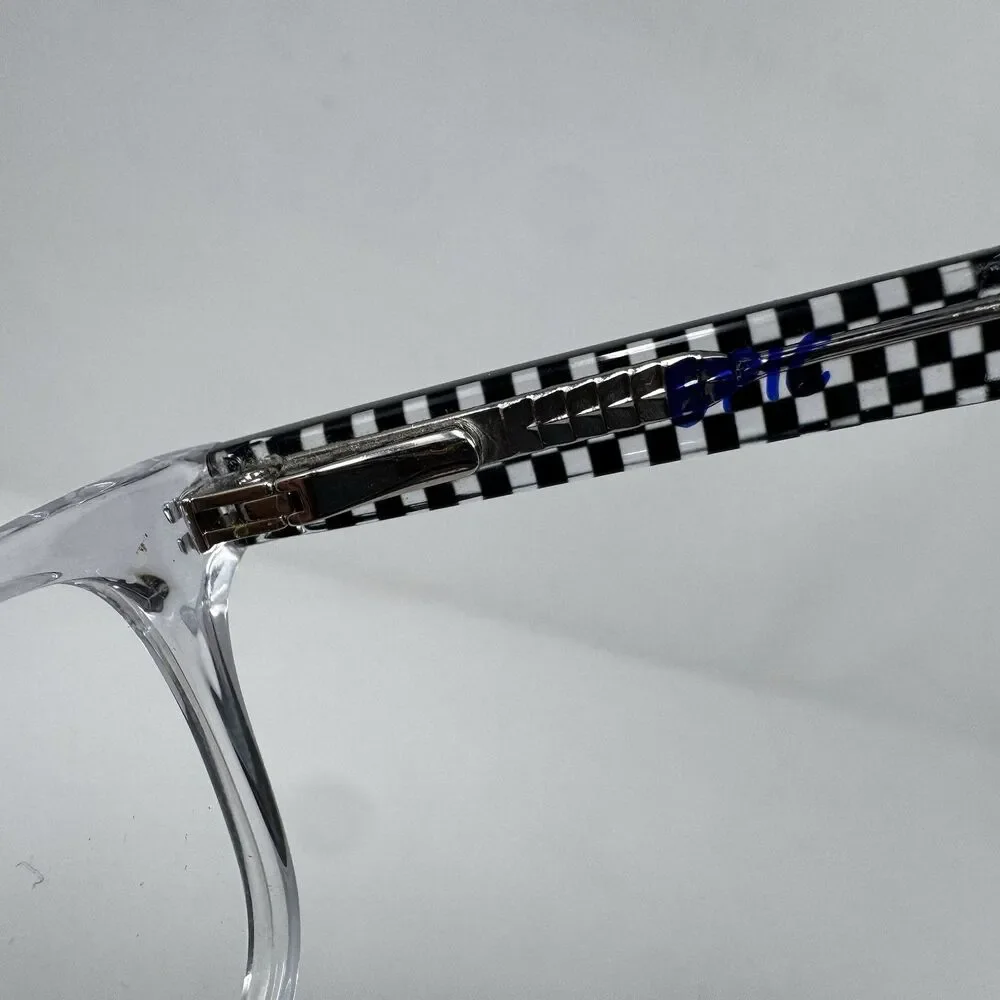EPIC EP005 CRY Crystal Eyeglass Frames 52-16-135 Checkered Temples
